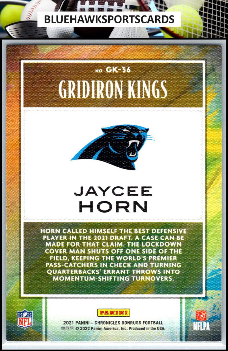2021 Panini Chronicles #GK-36 Jaycee Horn Gridiron Kings Bronze