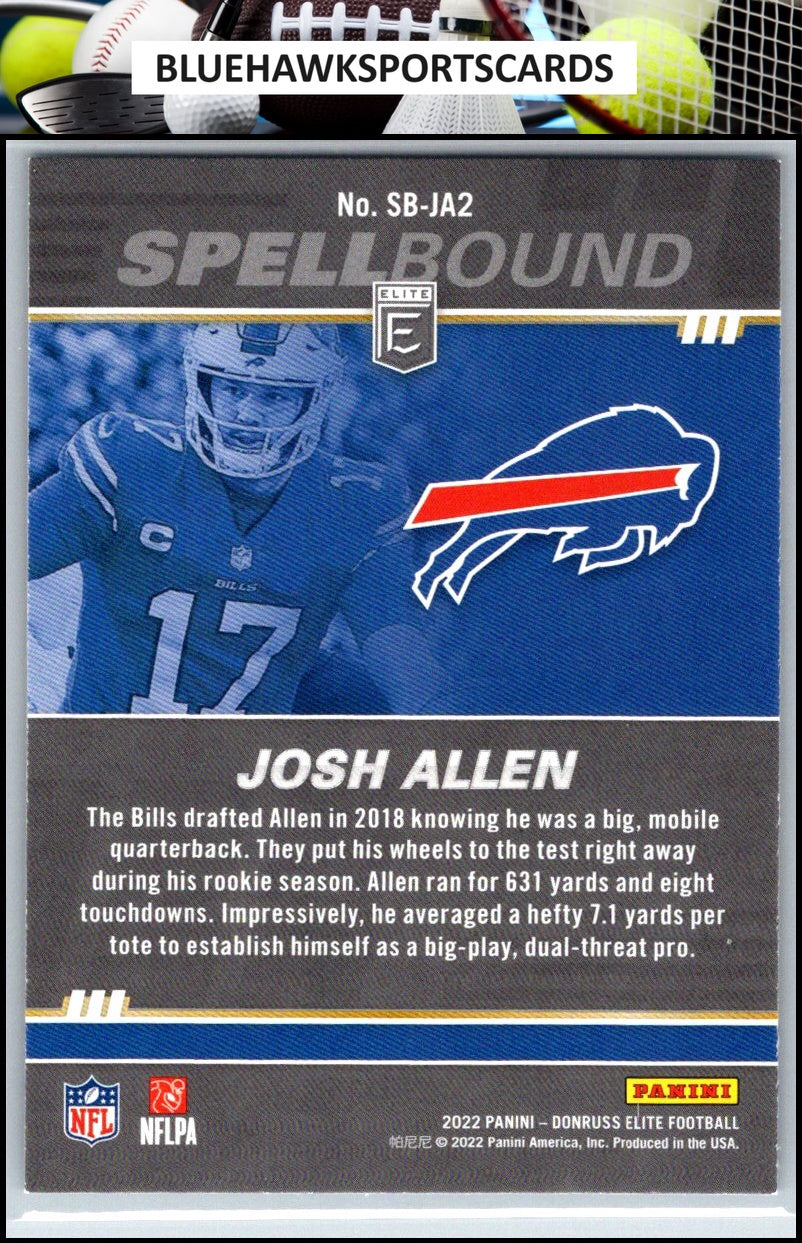 2022 Donruss Elite #SB-JA2 Josh Allen Spellbound Green