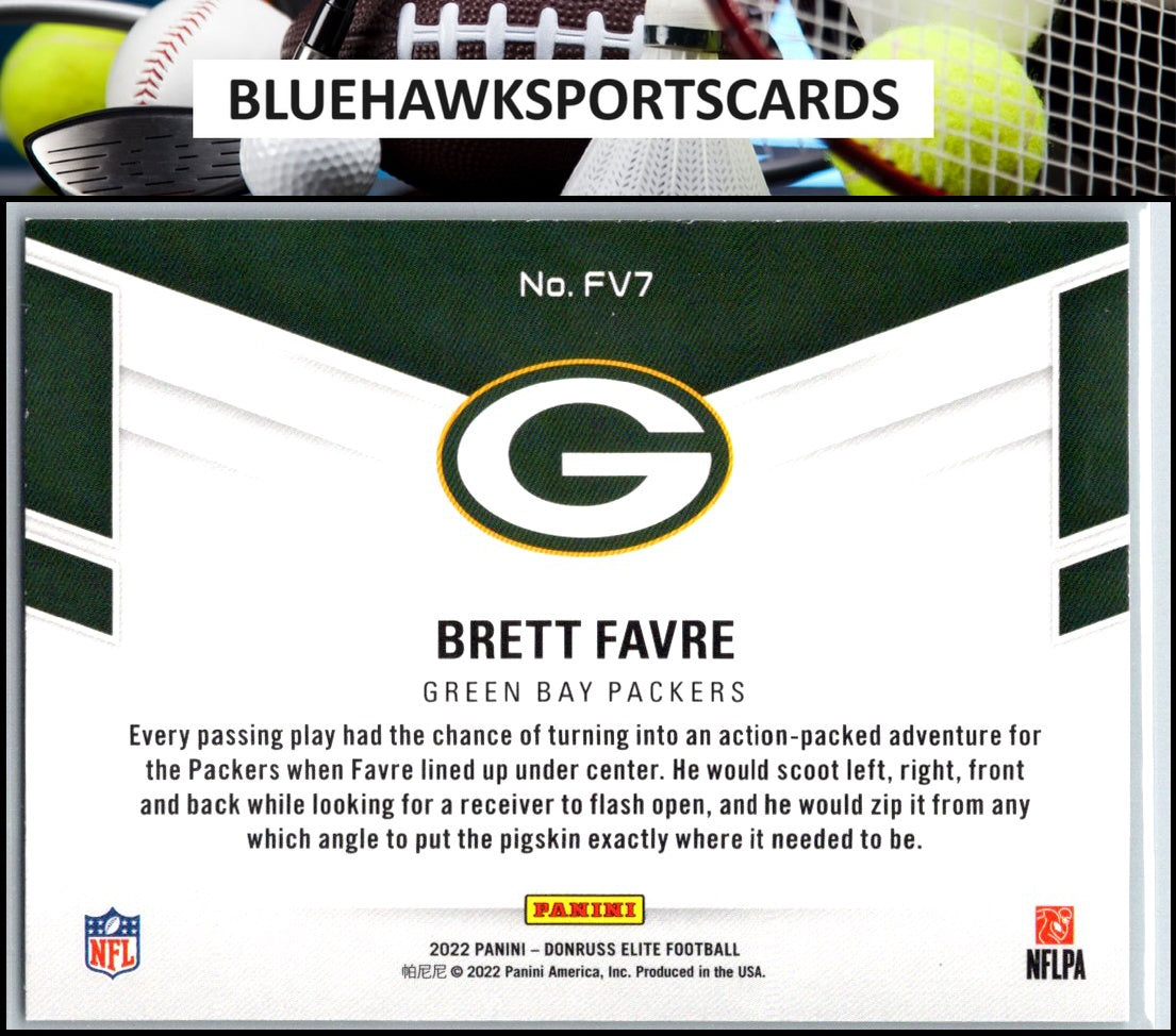 2022 Donruss Elite #FV7 Brett Favre Field Vision Green