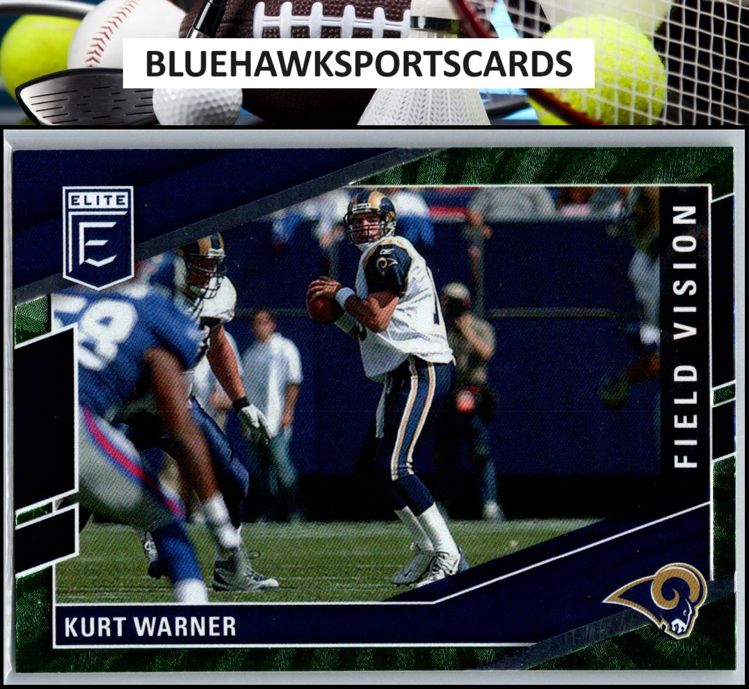 2022 Donruss Elite #FV8 Kurt Warner Field Vision Green