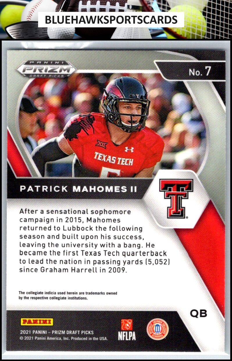 2021 Panini Prizm Draft Picks Collegiate #7 Patrick Mahomes II