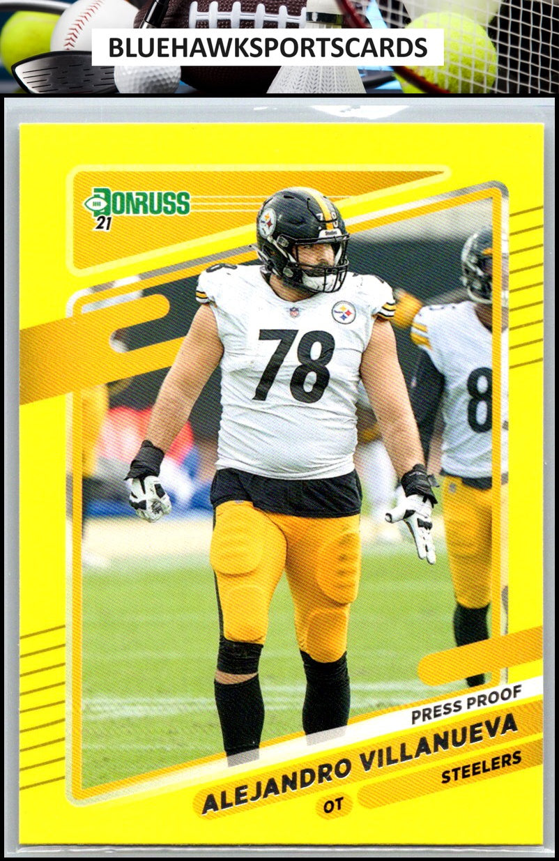 2021 Donruss #24 Alejandro Villanueva Press Proof Yellow