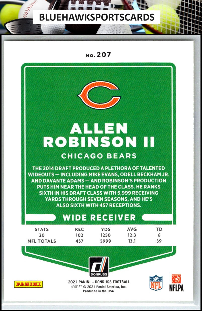 2021 Donruss #207 Allen Robinson II Press Proof Yellow