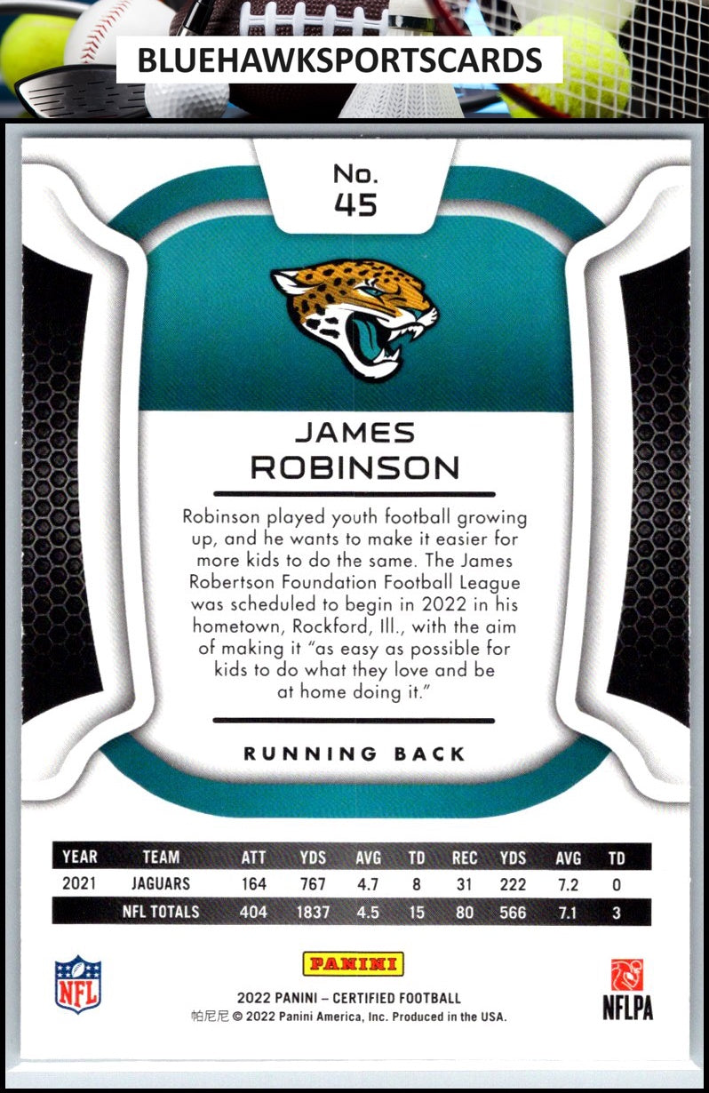 2022 Panini Certified #45 James Robinson
