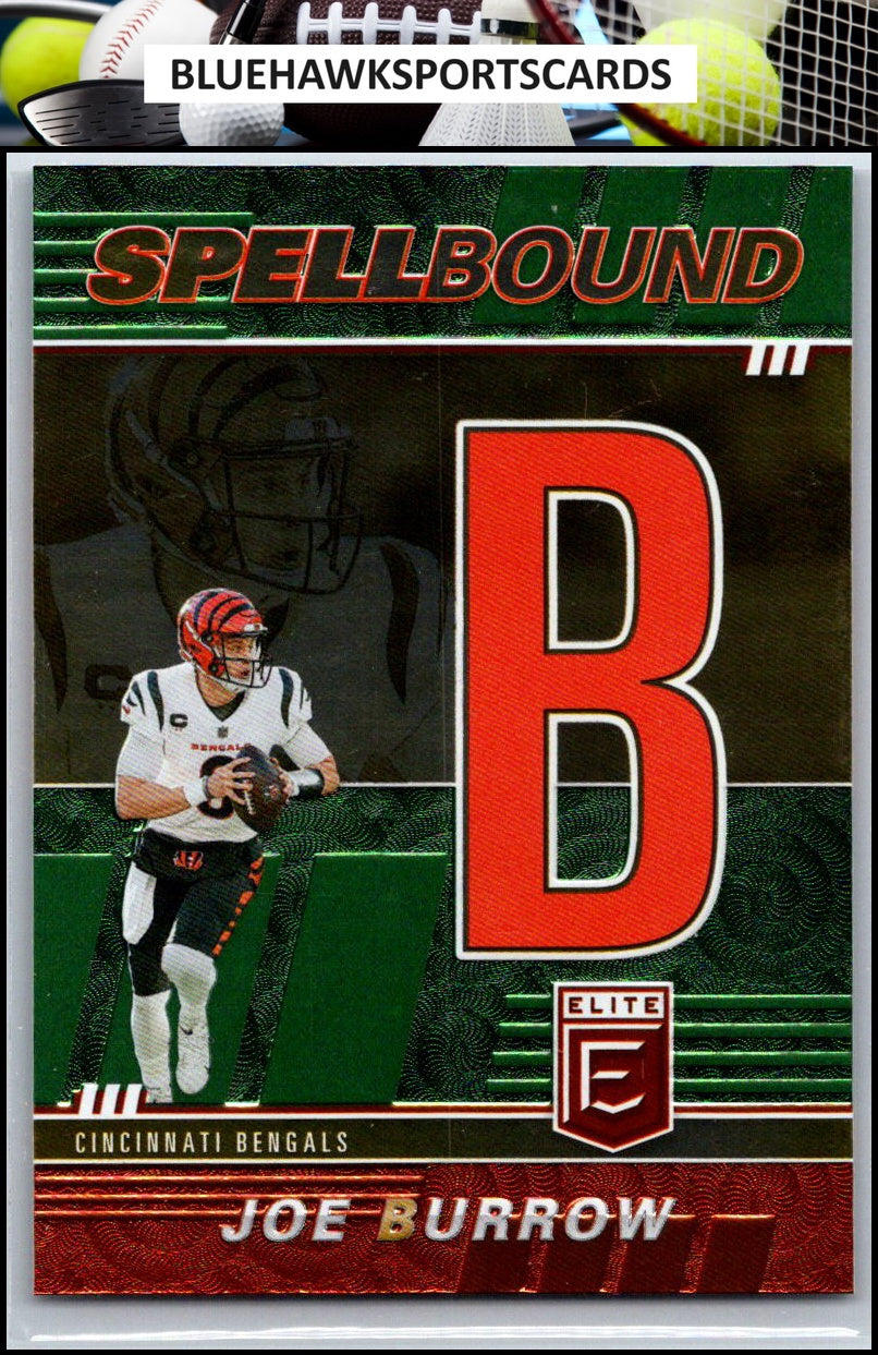 2022 Donruss Elite #SB-JB1 Joe Burrow Spellbound Green