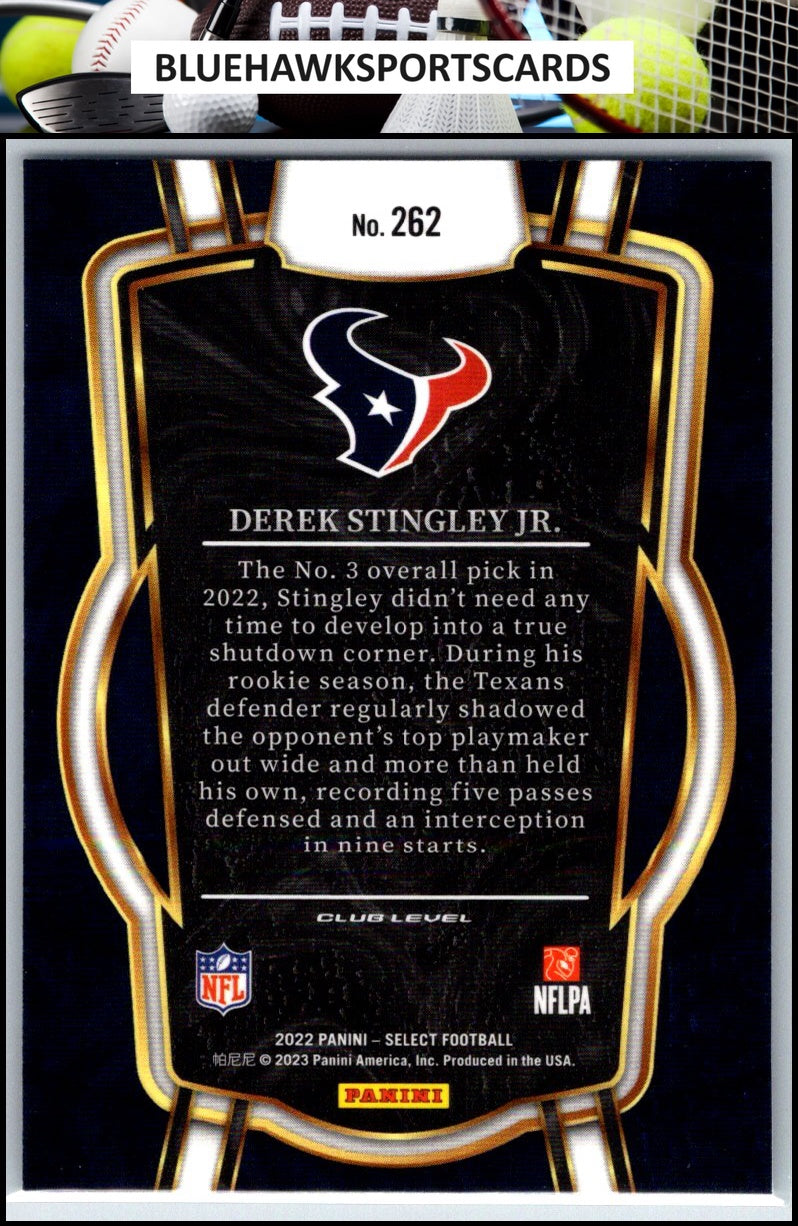 2022 Panini Select #262 Derek Stingley Jr.