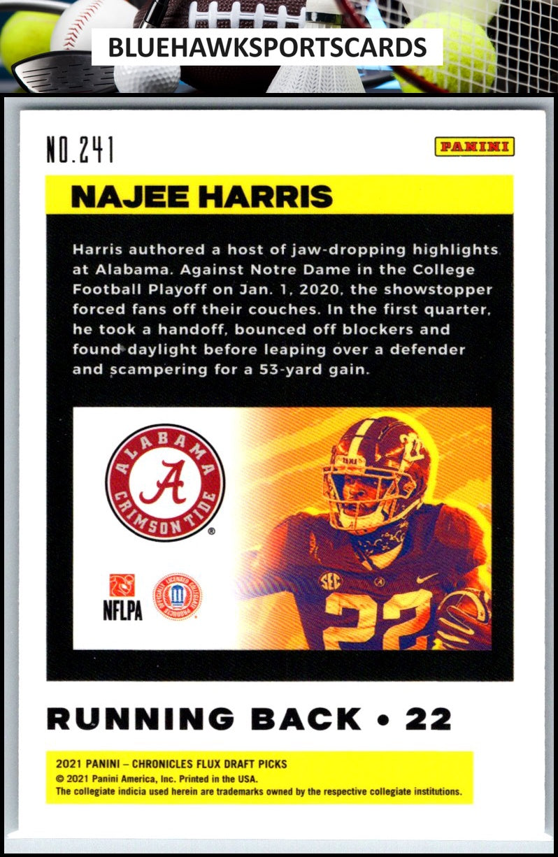 2021 Panini Chronicles Draft Picks #241 Najee Harris Flux Base Silver