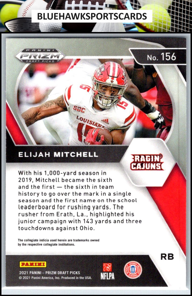 2021 Panini Prizm Draft Picks Collegiate #156 Elijah Mitchell