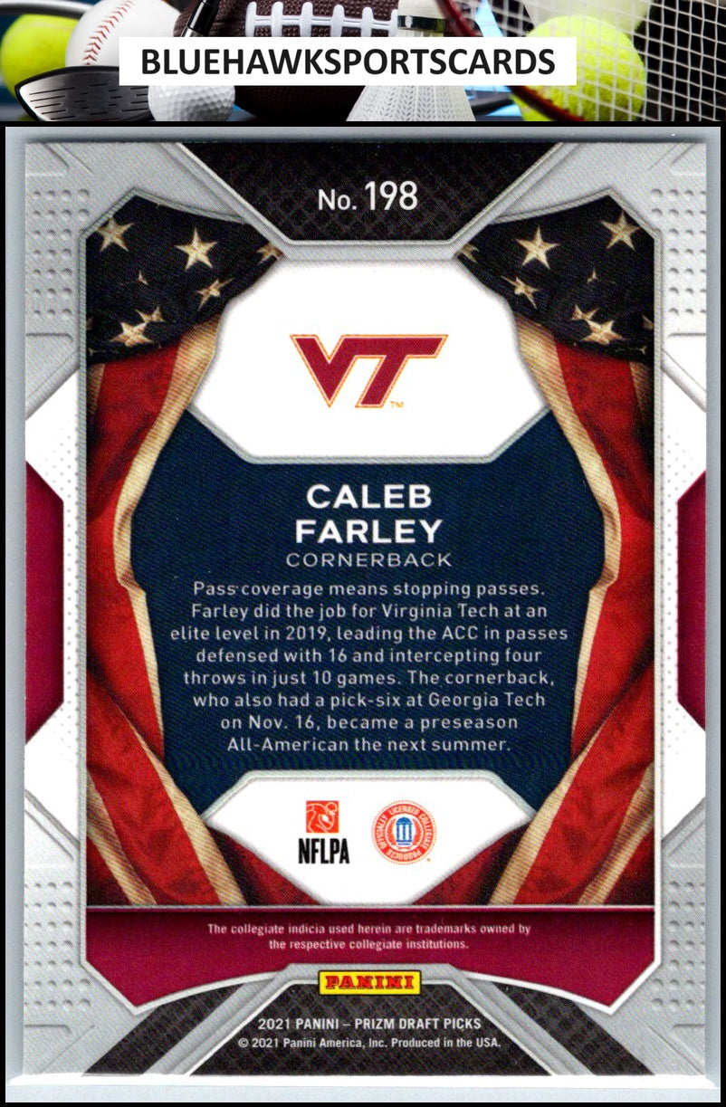 2021 Panini Prizm Draft Picks Collegiate #198 Caleb Farley