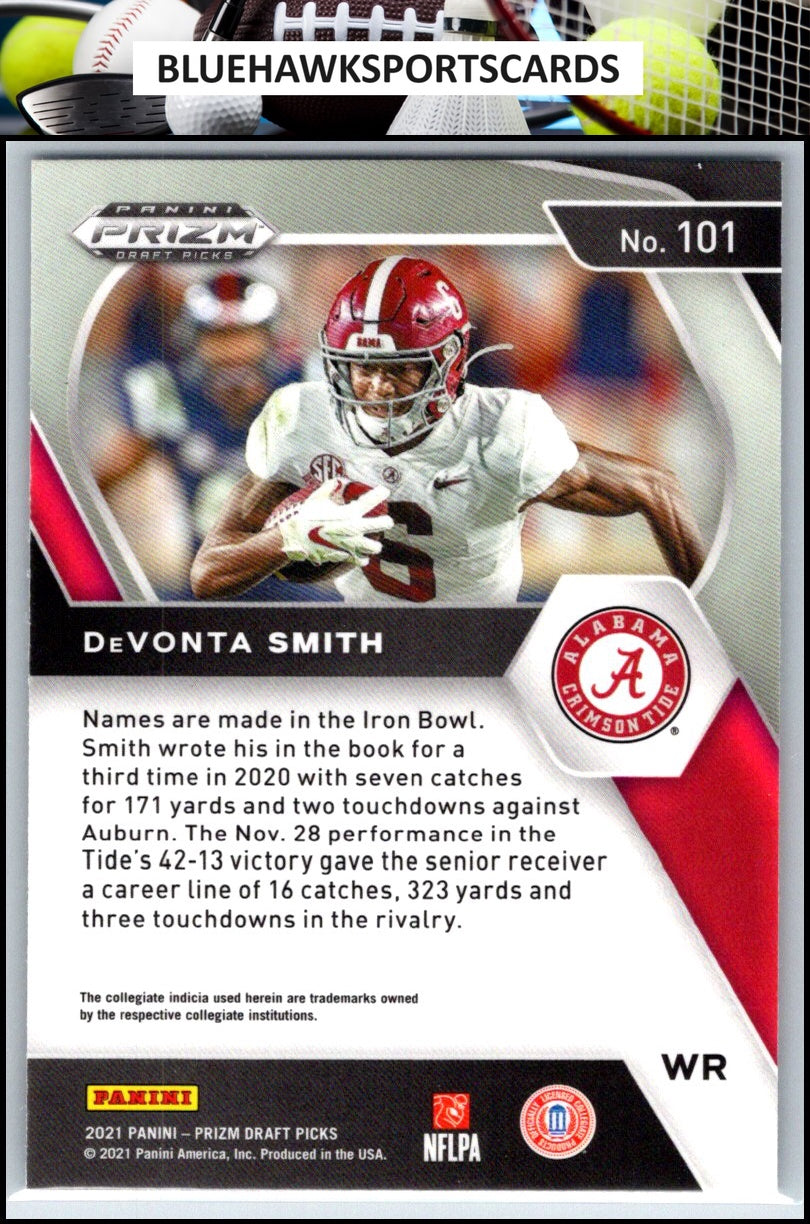 2021 Panini Prizm Draft Picks Collegiate #101 DeVonta Smith