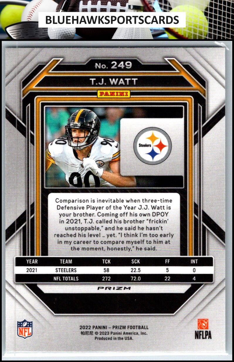 2022 Panini Prizm #249 T.J. Watt Green