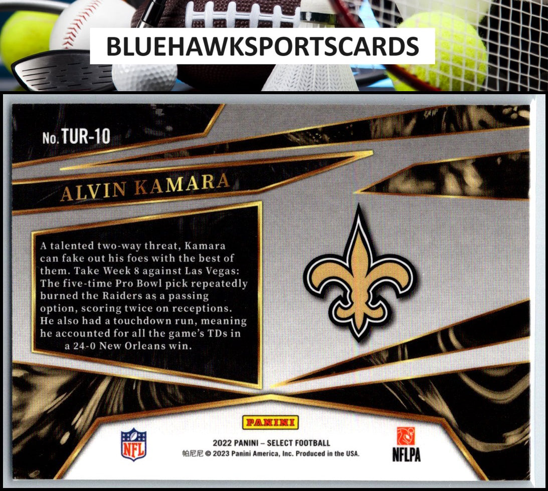2022 Panini Select #TUR-10 Alvin Kamara Turbocharged