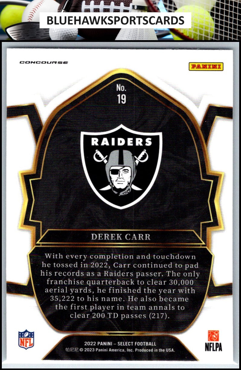 2022 Panini Select #19 Derek Carr