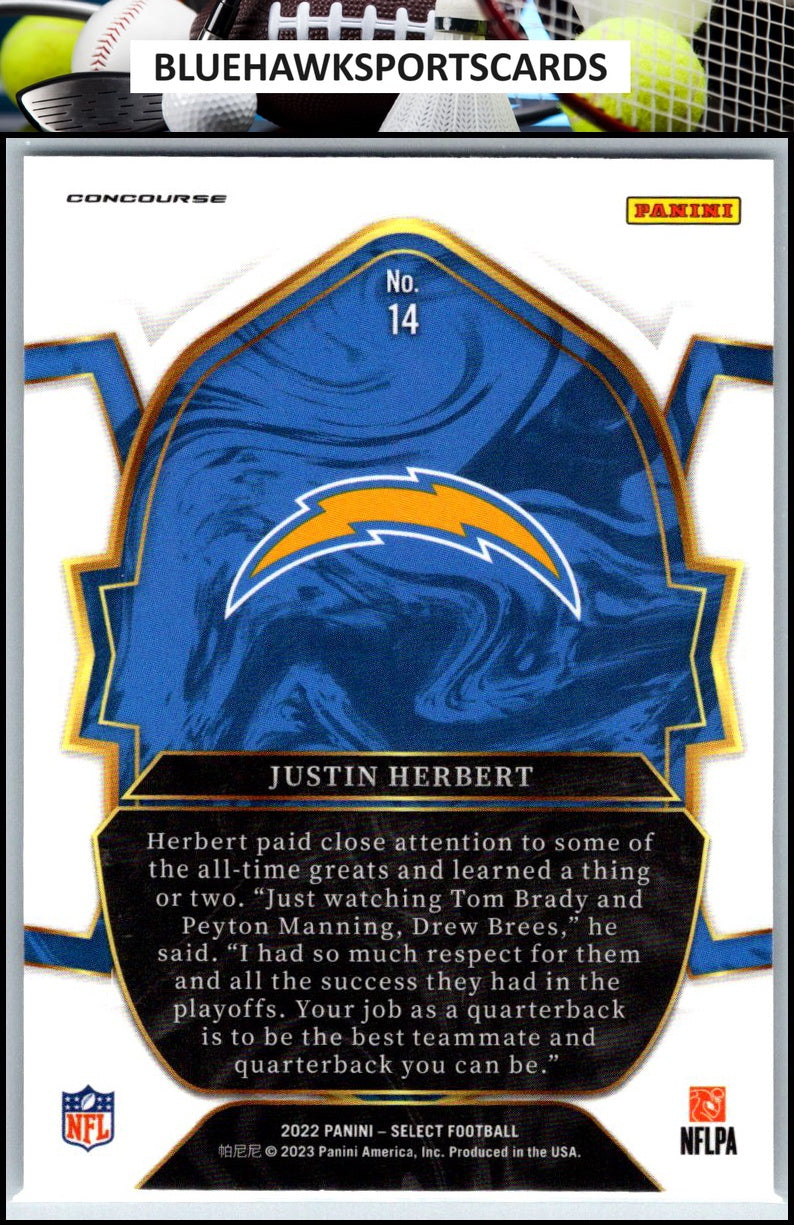 2022 Panini Select #14 Justin Herbert