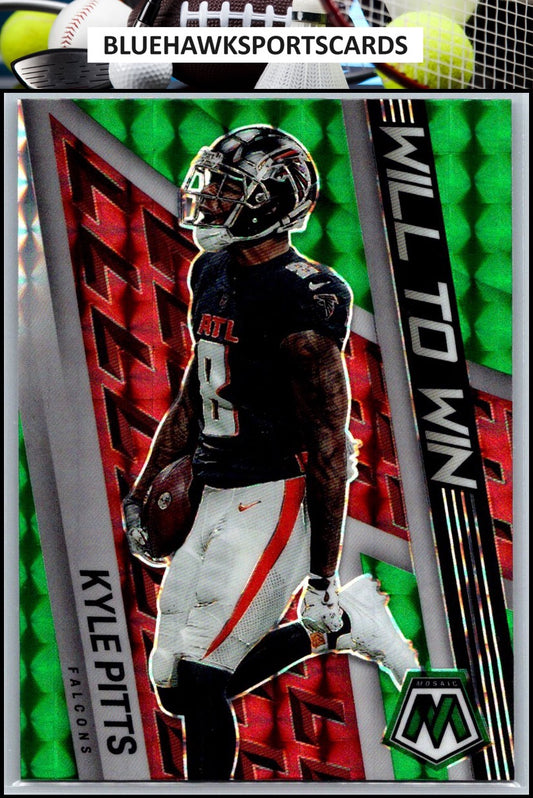 2022 Panini Mosaic #WW-17 Kyle Pitts Will to Win Mosaic Green