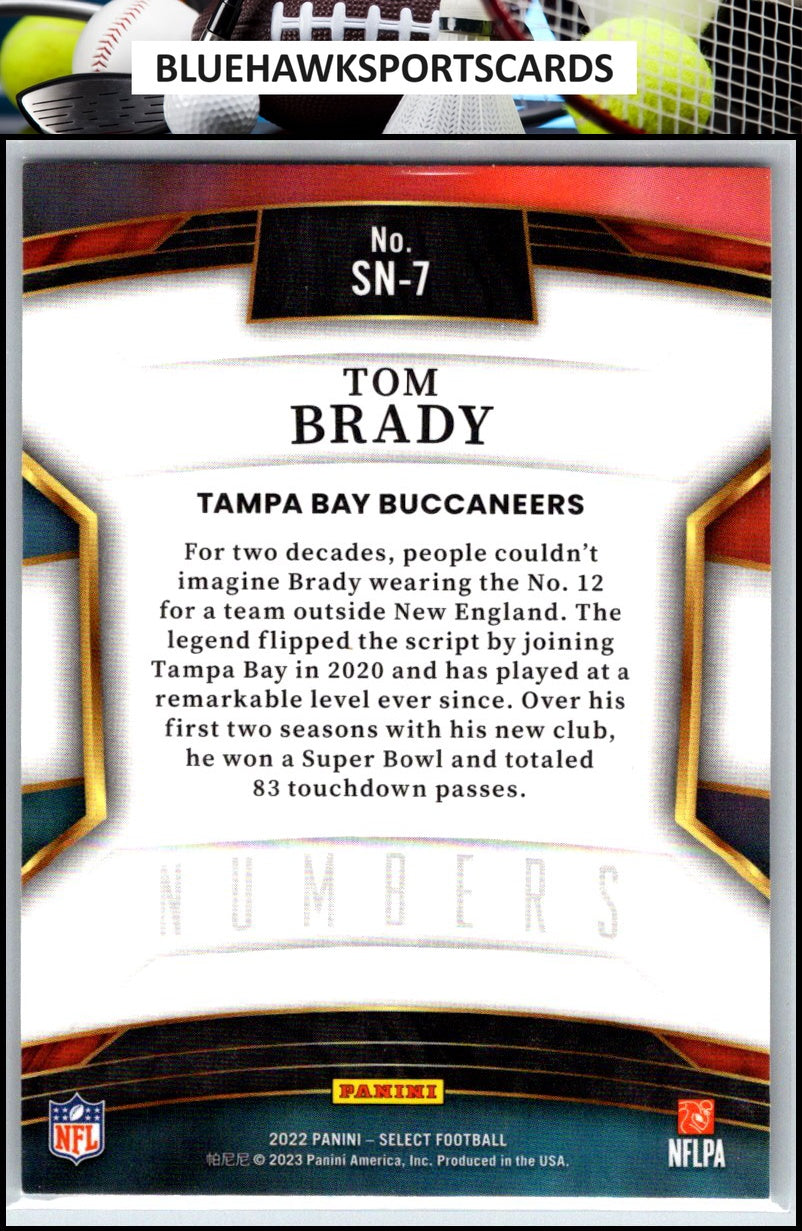 2022 Panini Select #SN-7 Tom Brady Select Numbers