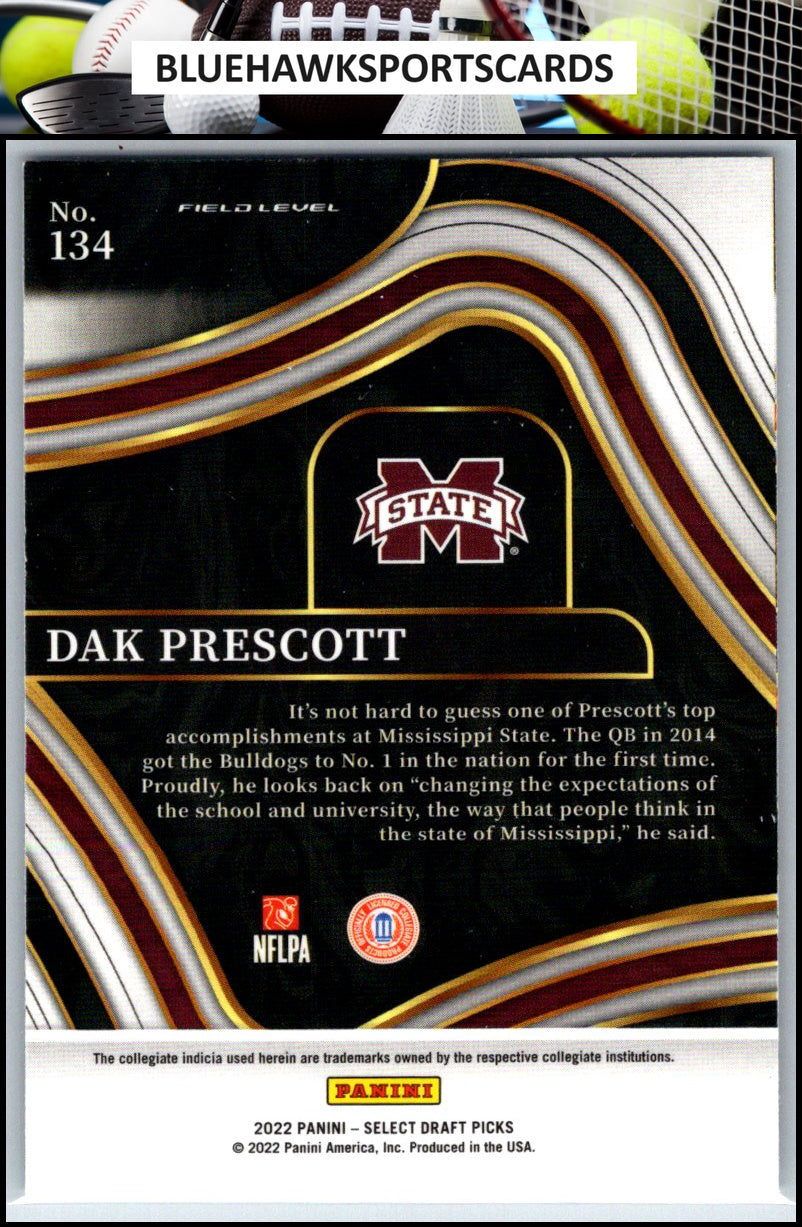 2022 Panini Select Draft Picks #134 Dak Prescott Blue (Retail Base)