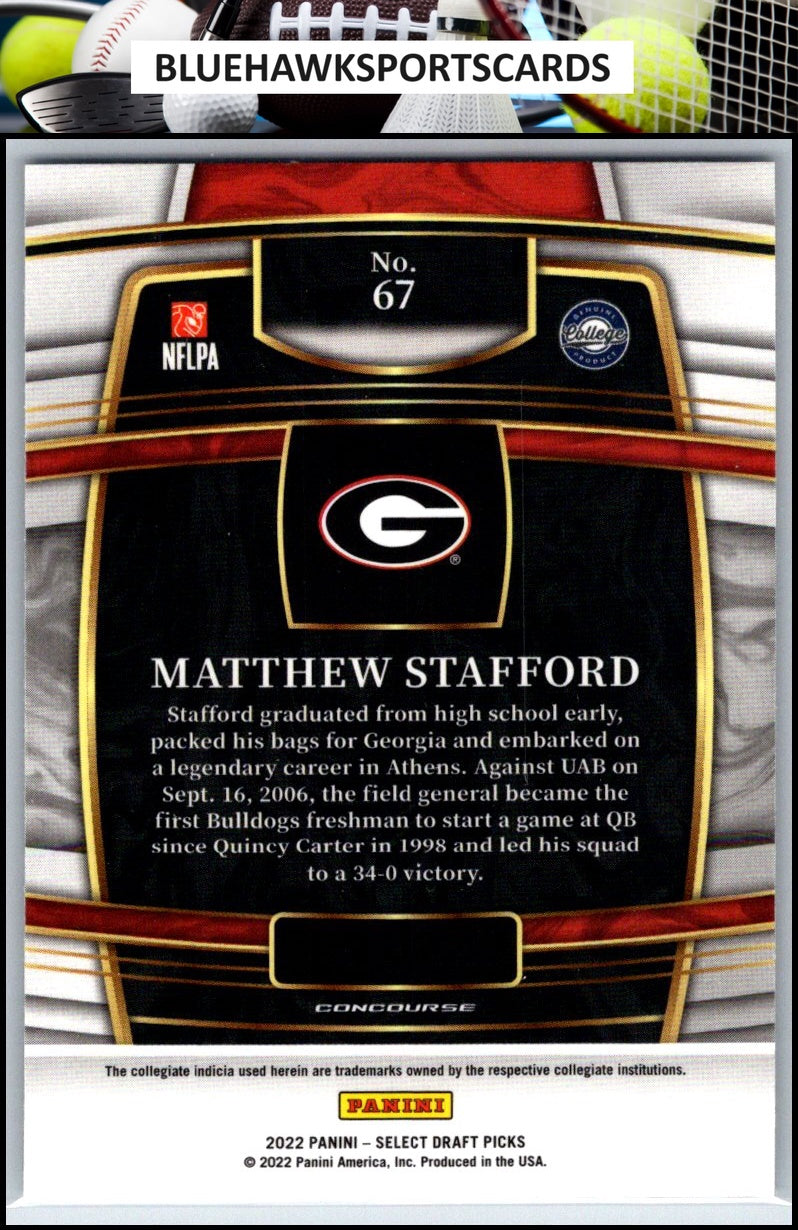 2022 Panini Select Draft Picks #67 Matthew Stafford Blue (Retail Base)