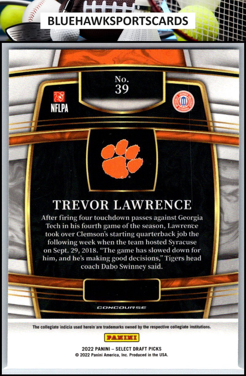 2022 Panini Select Draft Picks #39 Trevor Lawrence Blue (Retail Base)