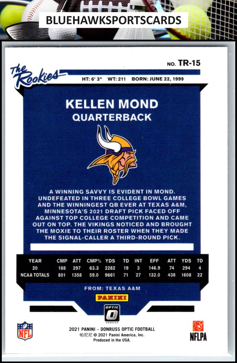 2021 Donruss Optic #TR-15 Kellen Mond The Rookies