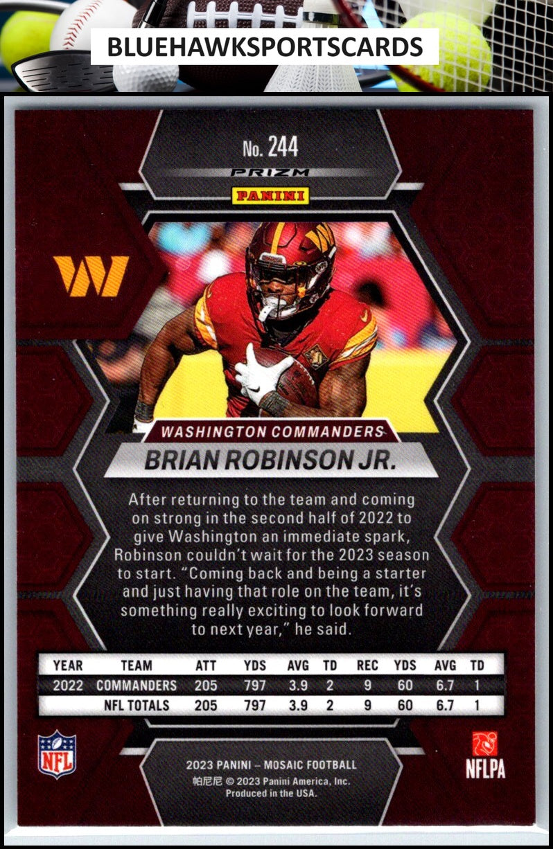 2023 Panini Mosaic #244 Brian Robinson Jr. Mosaic