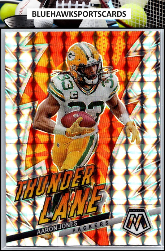 2023 Panini Mosaic #TL-AJ Aaron Jones Thunder Lane Mosaic