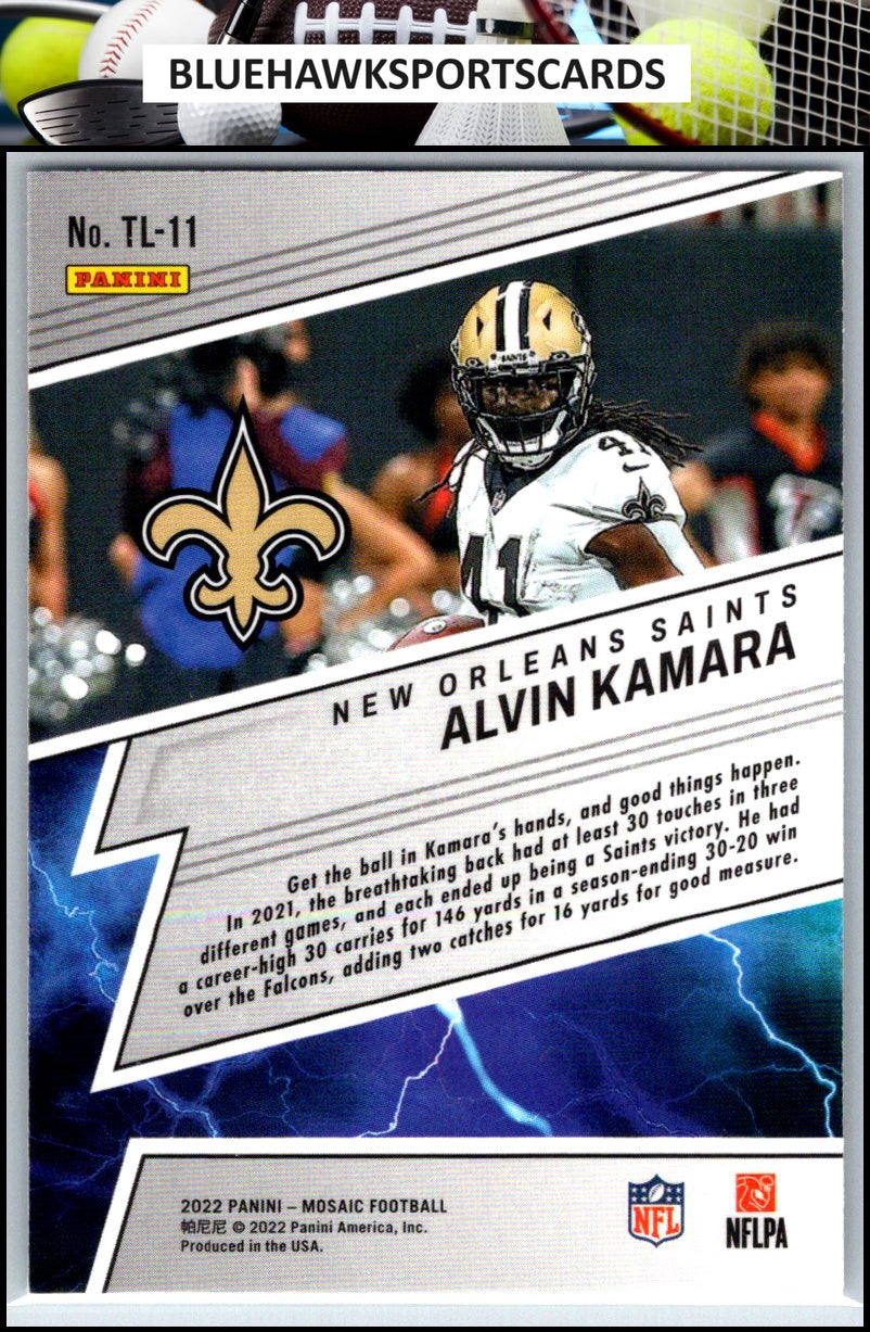 2022 Panini Mosaic #TL-11 Alvin Kamara Thunder Lane