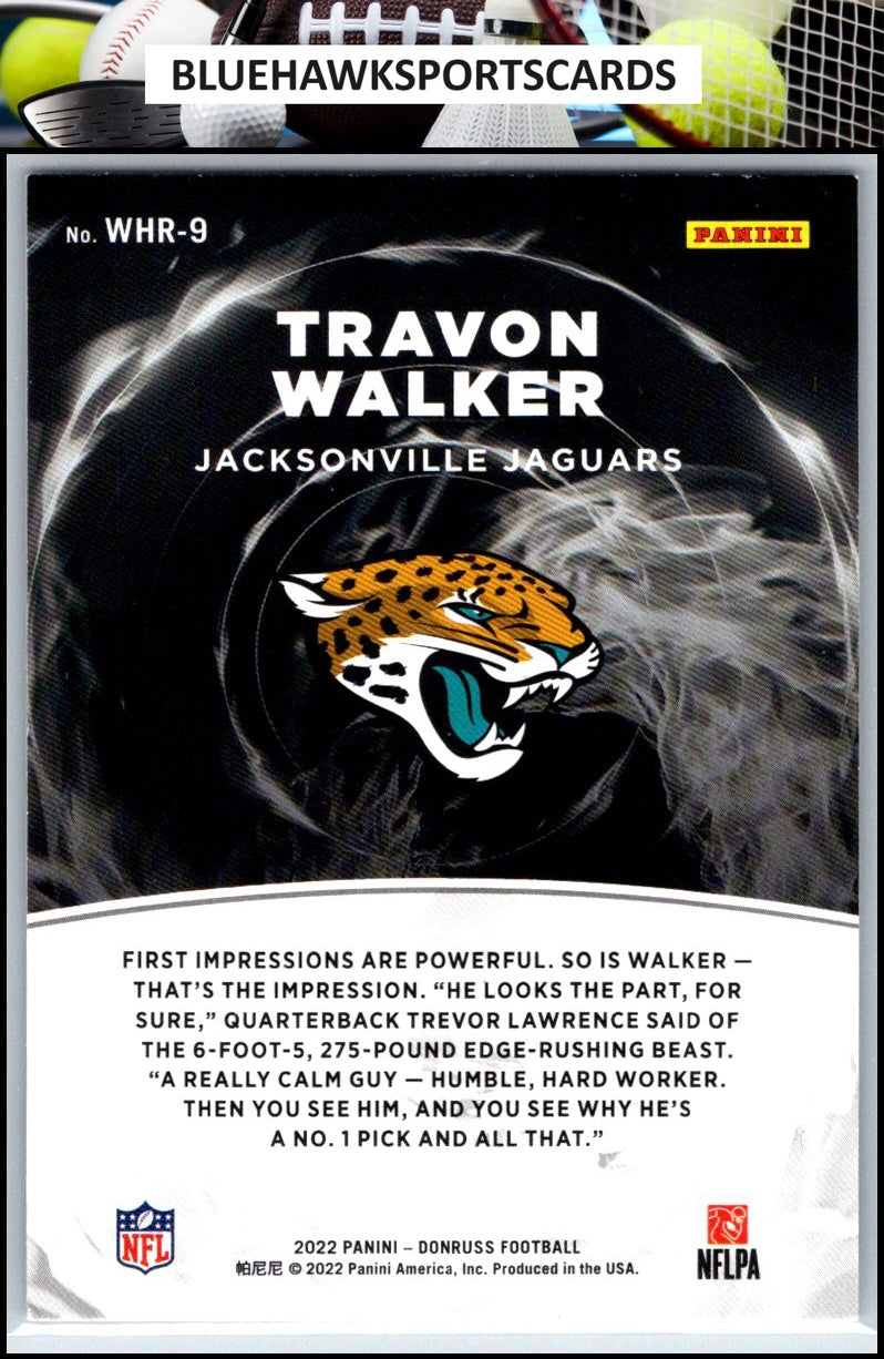 2022 Donruss Optic #WHR-9 Travon Walker White Hot Rookies