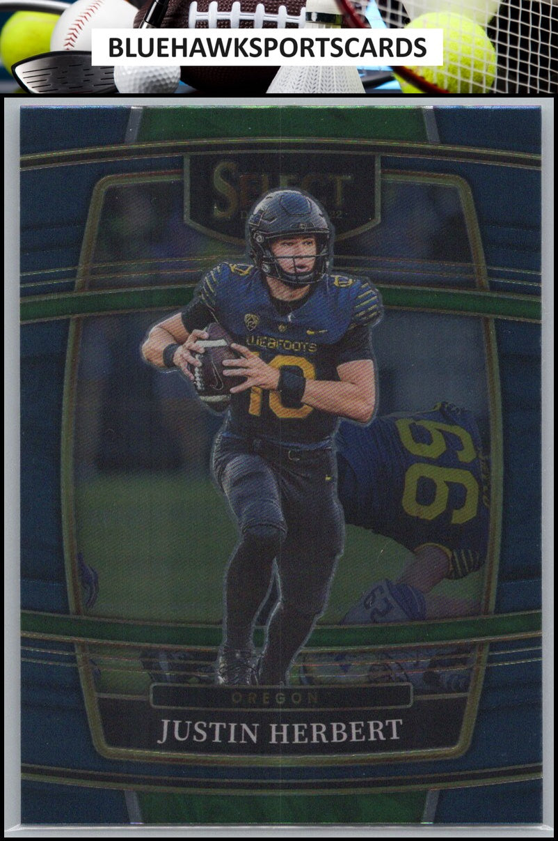 2022 Panini Select Draft Picks #38 Justin Herbert Blue (Retail Base)