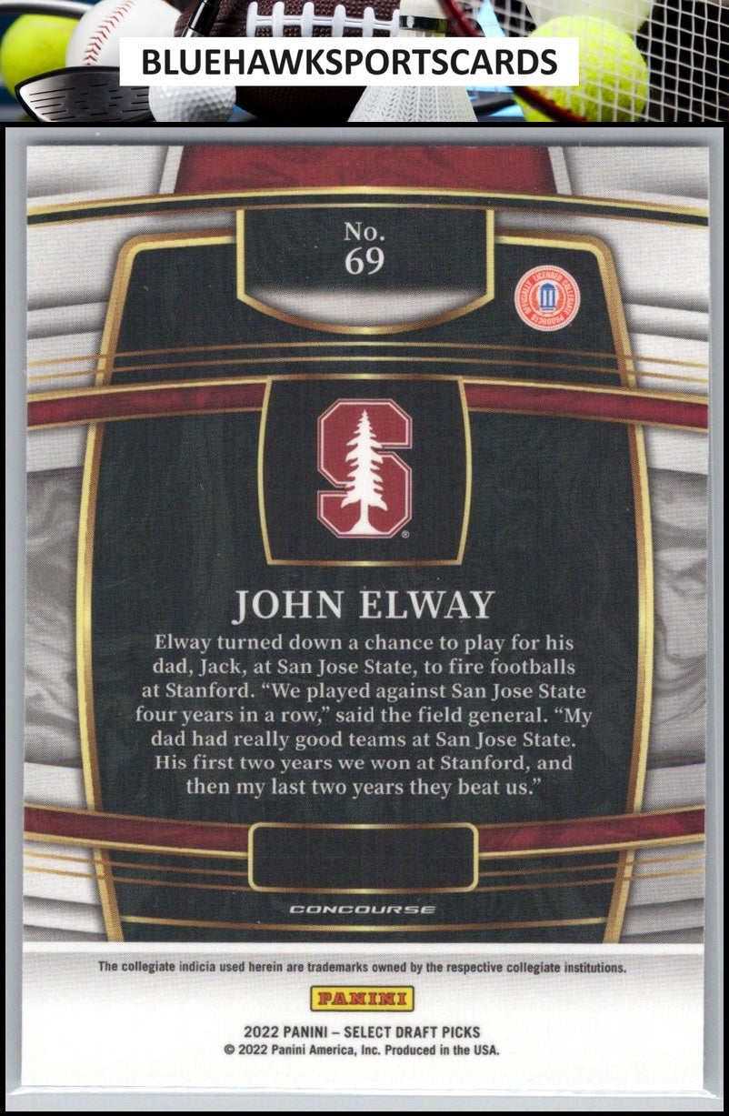 2022 Panini Select Draft Picks #69 John Elway Blue (Retail Base)
