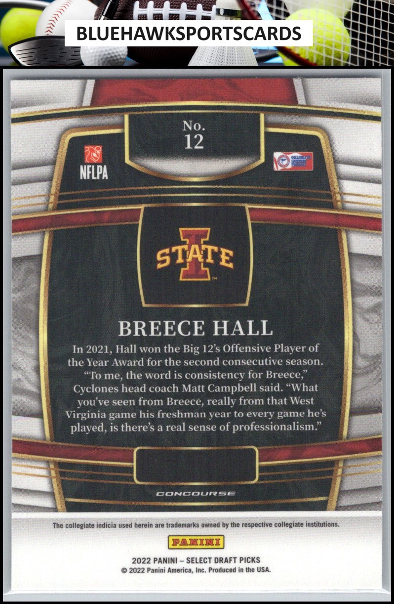 2022 Panini Select Draft Picks #12 Breece Hall Blue (Retail Base)