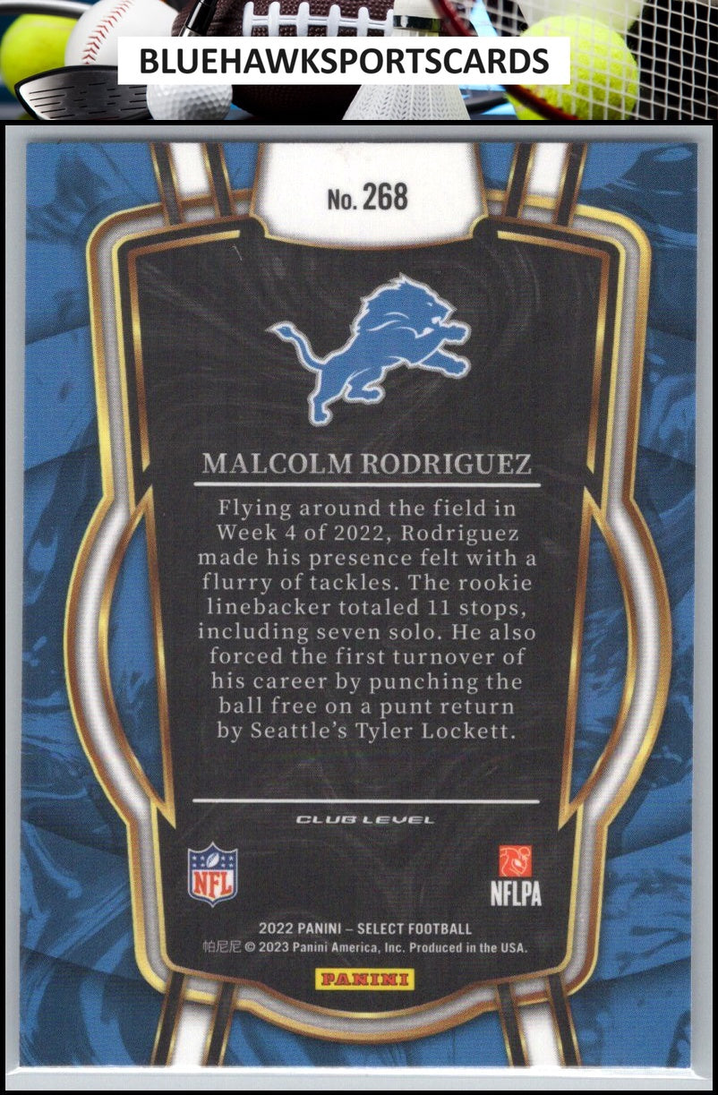 2022 Panini Select #268 Malcolm Rodriguez