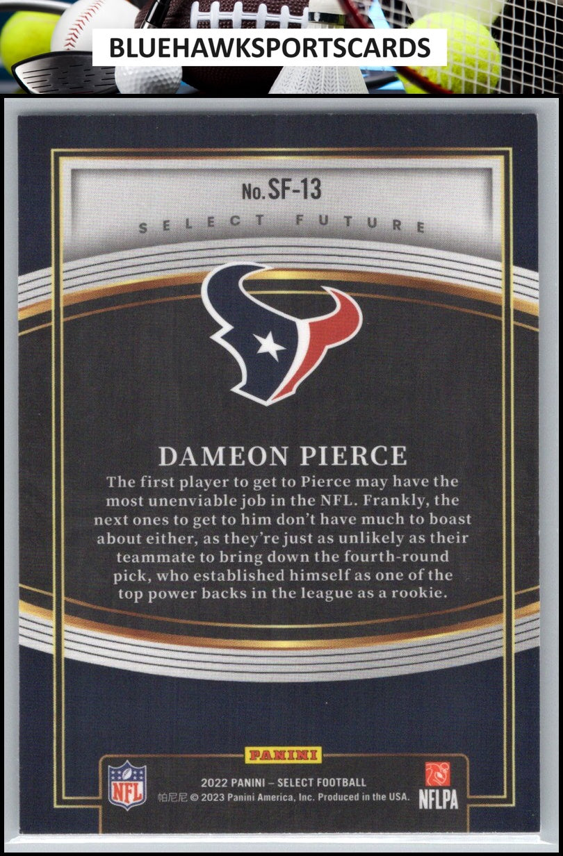 2022 Panini Select #SF-13 Dameon Pierce Select Future