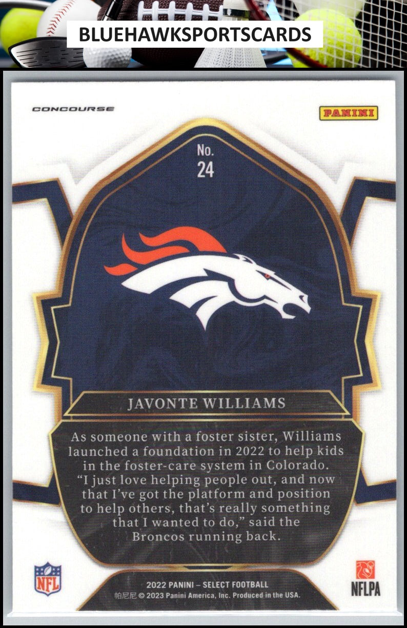 2022 Panini Select #24 Javonte Williams