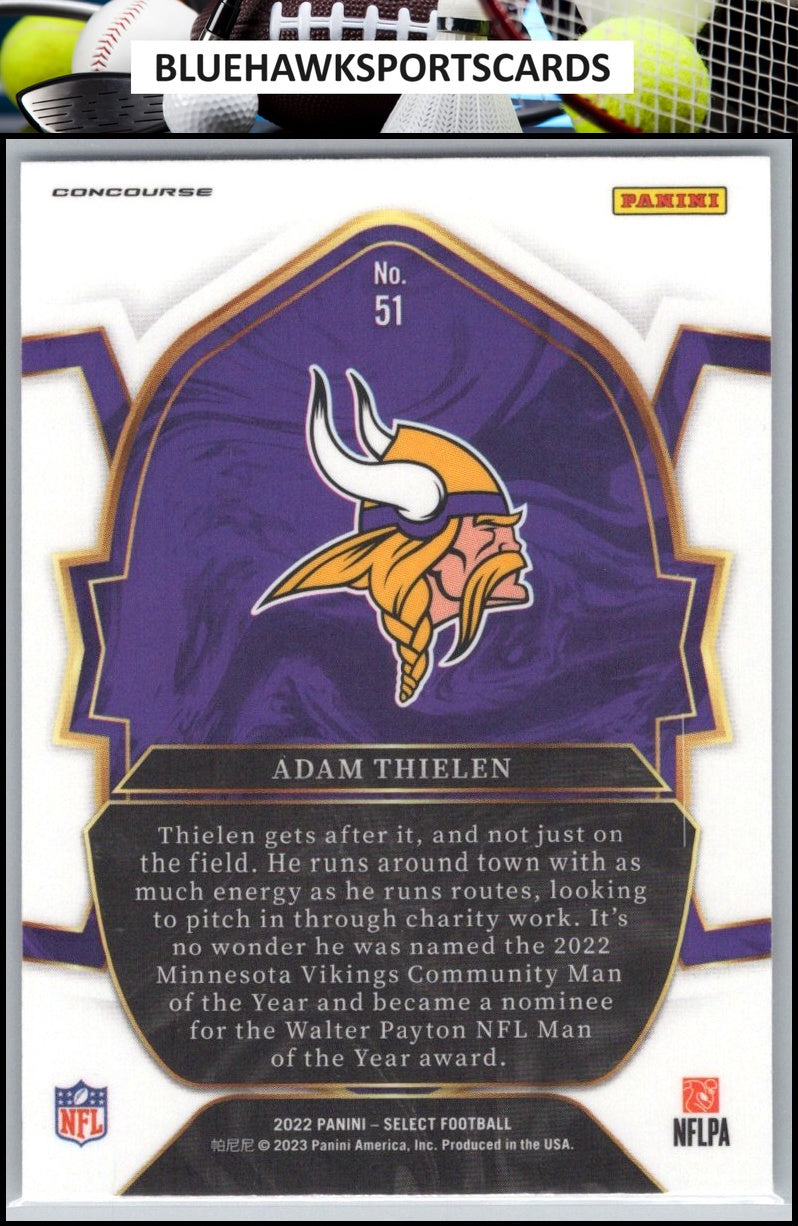 2022 Panini Select #51 Adam Thielen