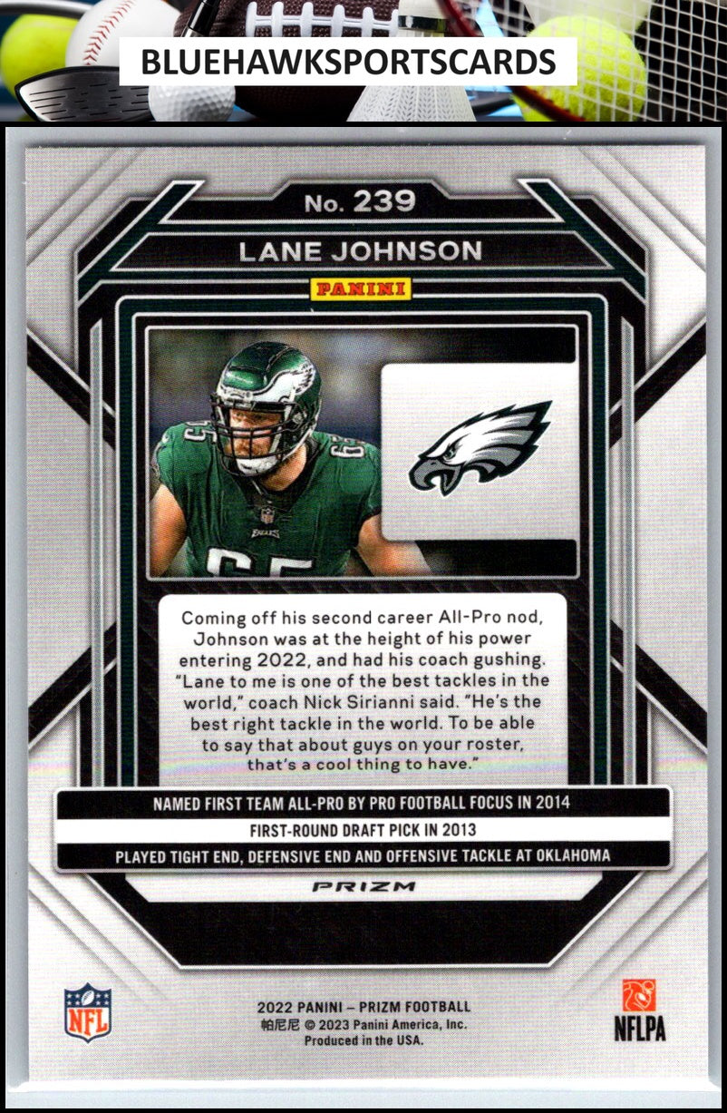2022 Panini Prizm #239 Lane Johnson Red White and Blue
