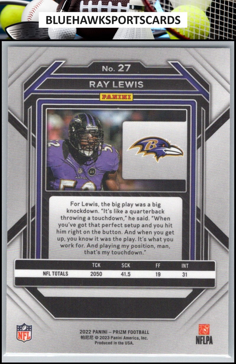 2022 Panini Prizm #27 Ray Lewis