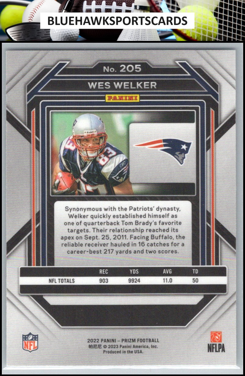 2022 Panini Prizm #205 Wes Welker