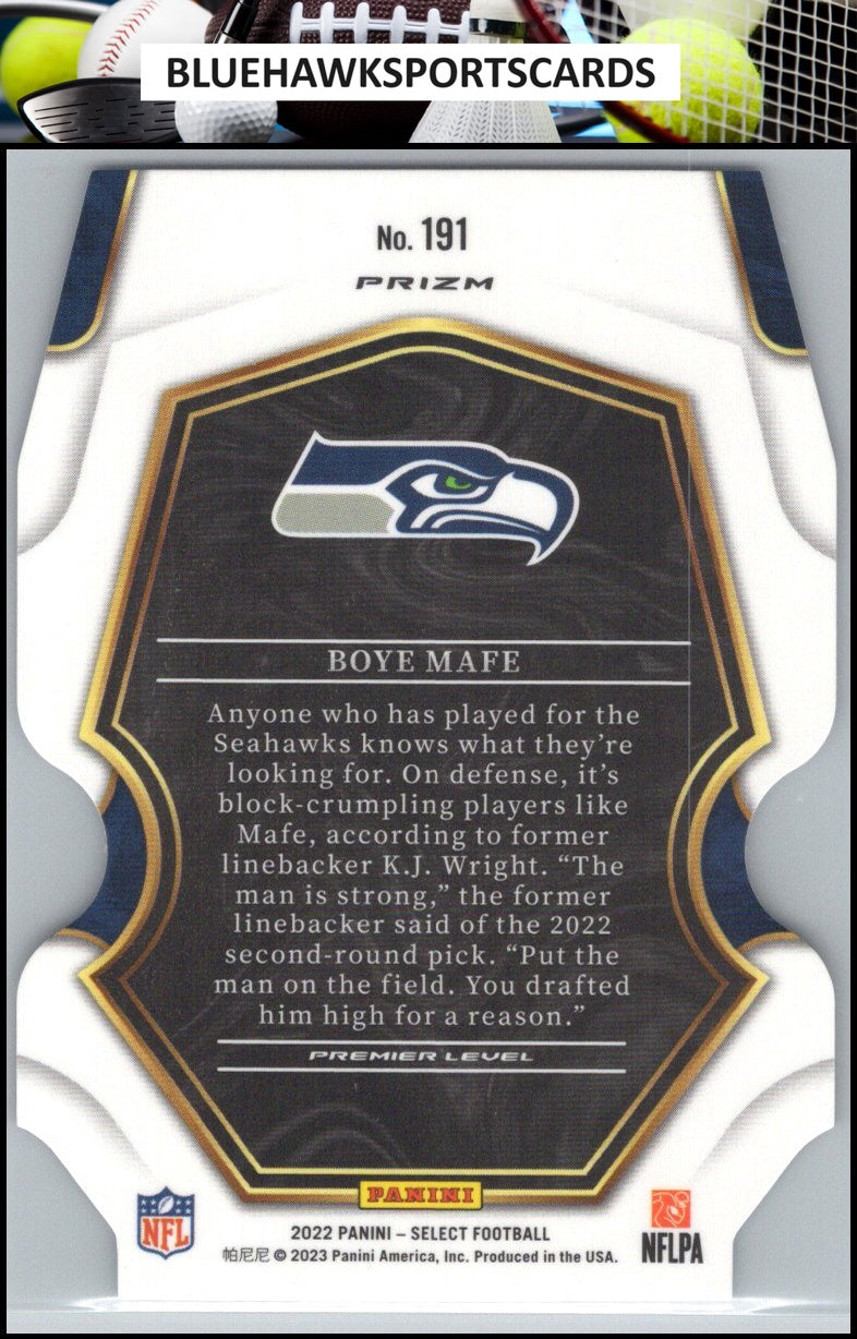 2022 Panini Select #191 Boye Mafe Black and Green Prizm Die Cut