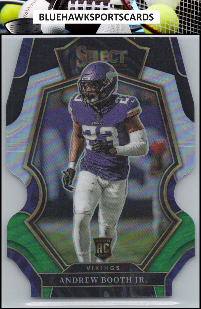 2022 Panini Select #166 Andrew Booth Jr. Black and Green Prizm Die Cut