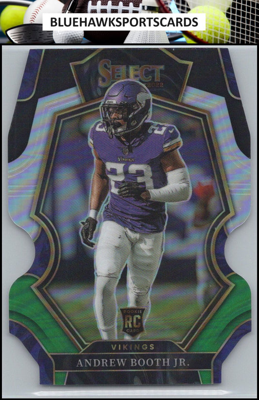 2022 Panini Select #166 Andrew Booth Jr. Black and Green Prizm Die Cut