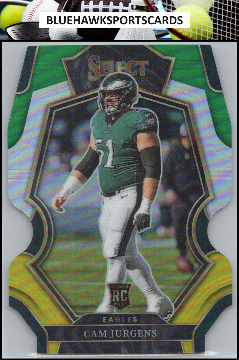 2022 Panini Select #180 Cam Jurgens Green and Yellow Prizm Die Cut