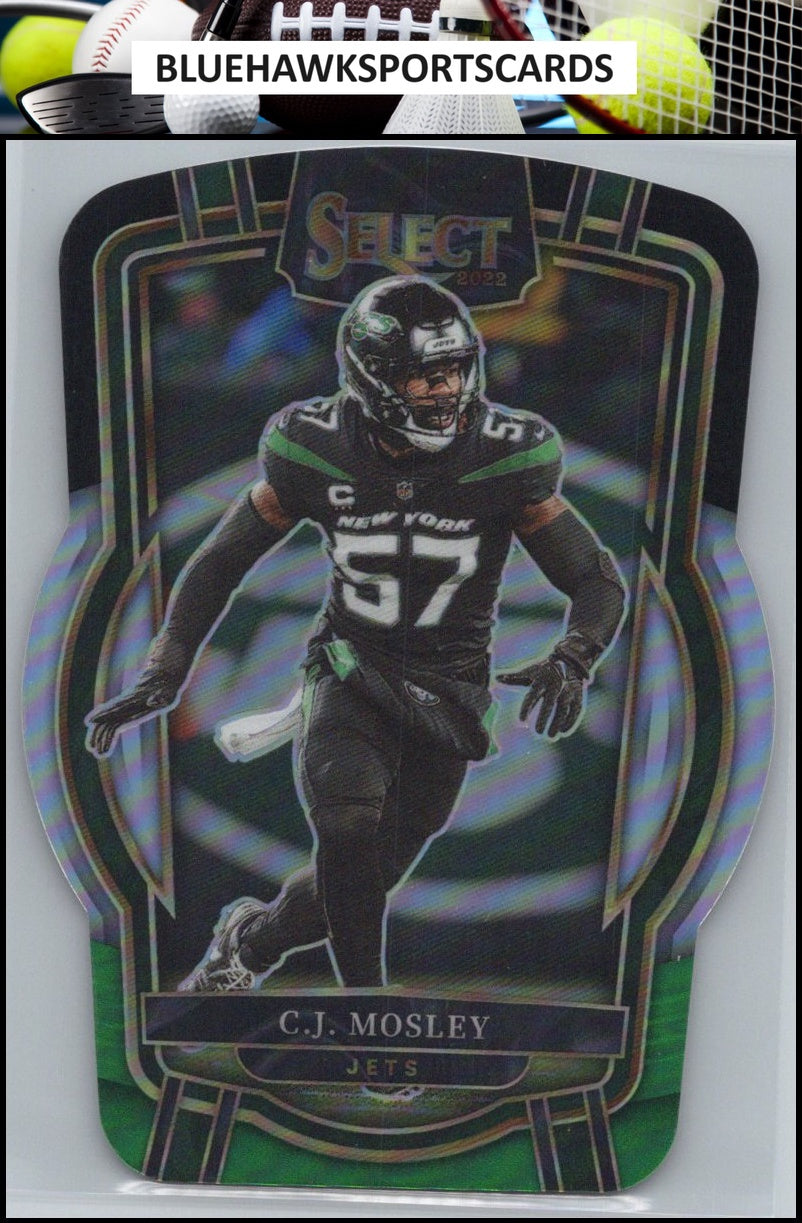 2022 Panini Select #224 C.J. Mosley Black and Green Prizm Die Cut