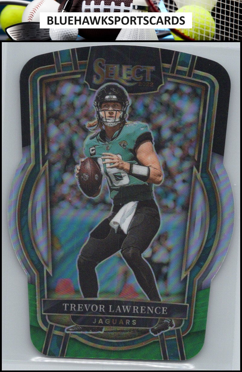 2022 Panini Select #254 Trevor Lawrence Black and Green Prizm Die Cut