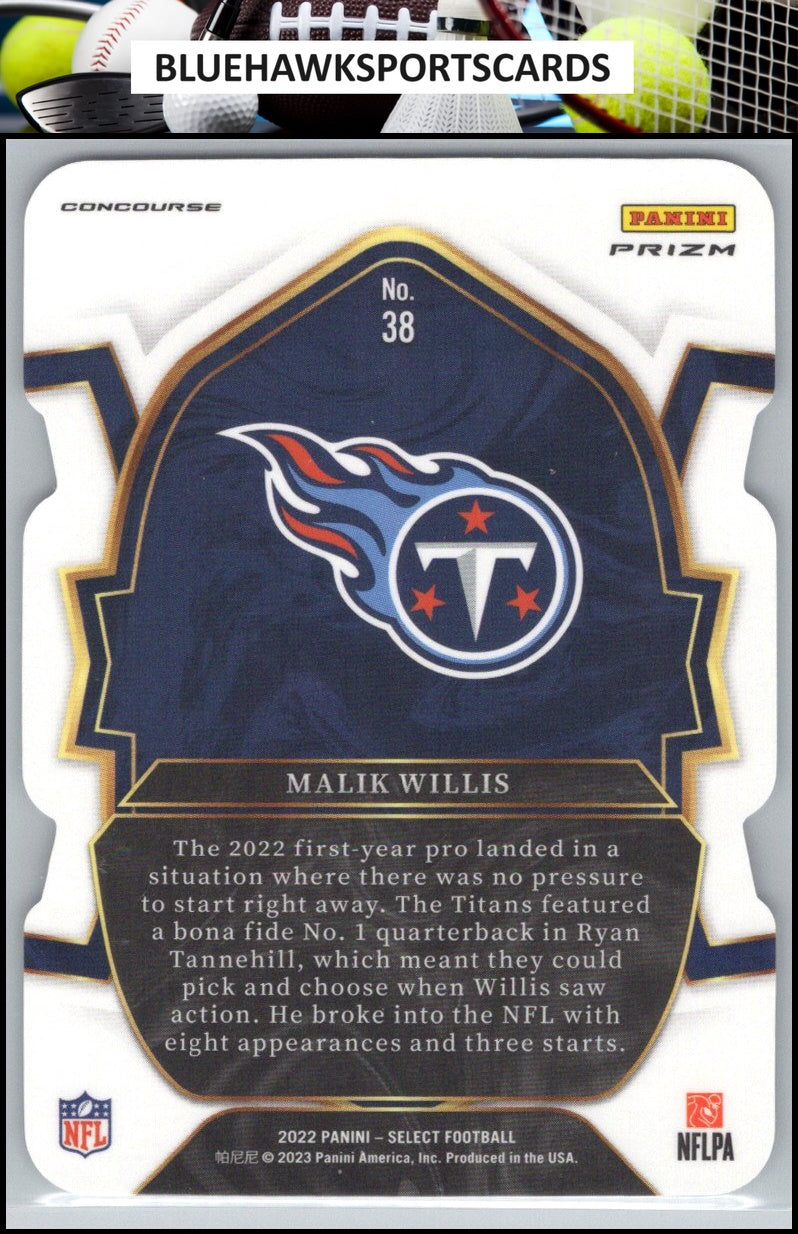 2022 Panini Select #38 Malik Willis Black and Green Prizm Die Cut