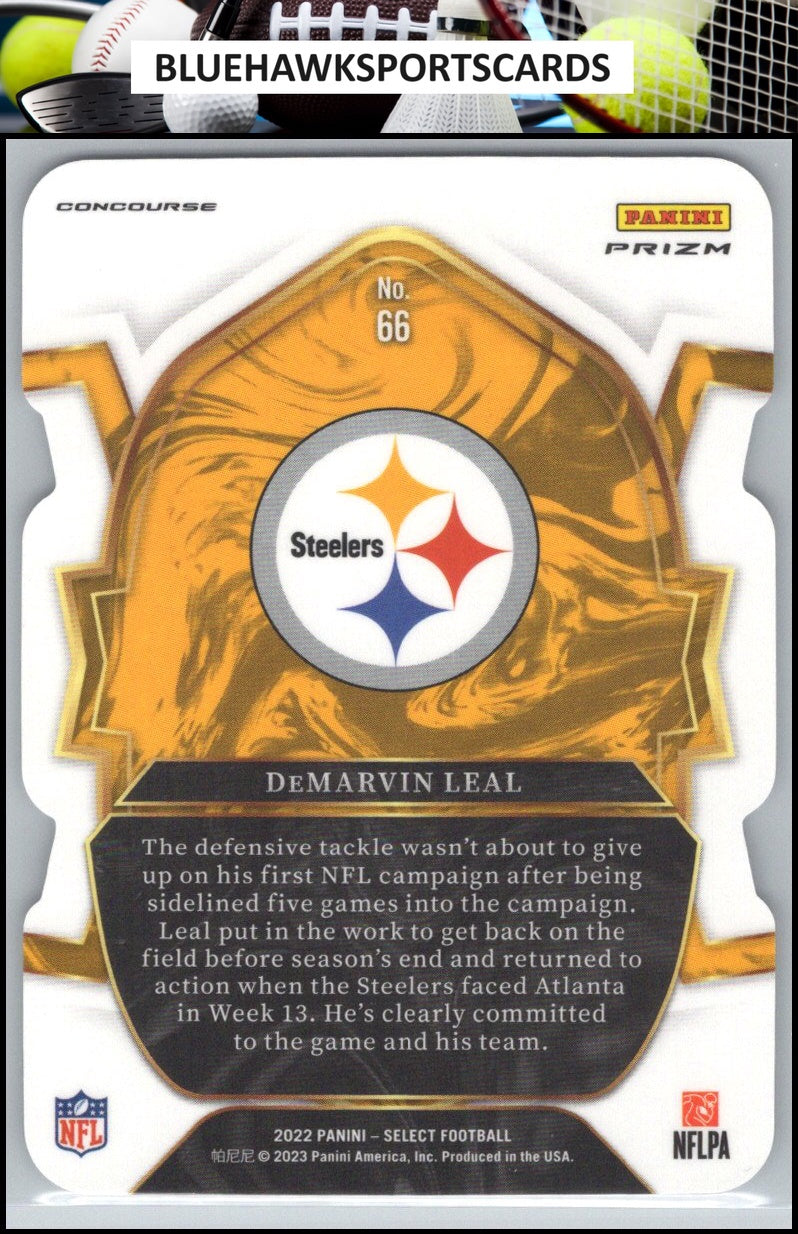 2022 Panini Select #66 DeMarvin Leal Black and Green Prizm Die Cut