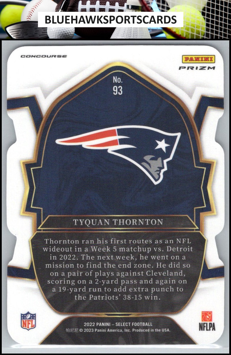 2022 Panini Select #93 Tyquan Thornton Black and Green Prizm Die Cut