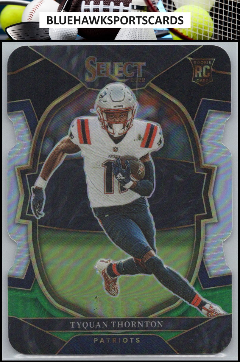 2022 Panini Select #93 Tyquan Thornton Black and Green Prizm Die Cut