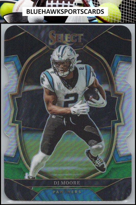 2022 Panini Select #32 DJ Moore Black and Green Prizm Die Cut