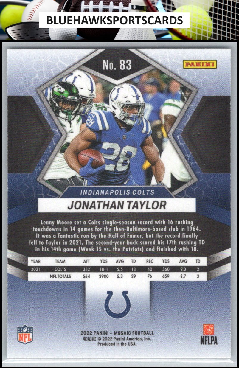 2022 Panini Mosaic #83 Jonathan Taylor